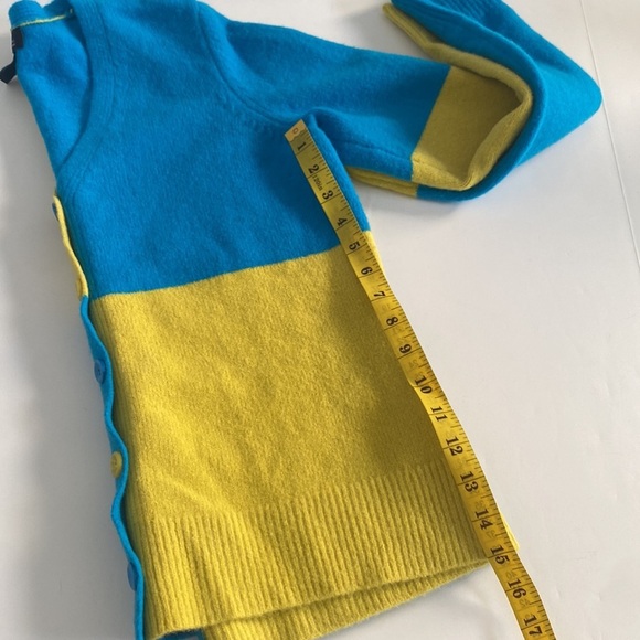 2/$25 Yellow blue color block 90’s casual button up V-neck cardigan sweater sz S - Picture 6 of 7